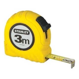 Stanley - Taschenrollbandmaß Länge 3 m Breite 12,7 mm mm/cm eg ii Kunststoff Gürtelclip
