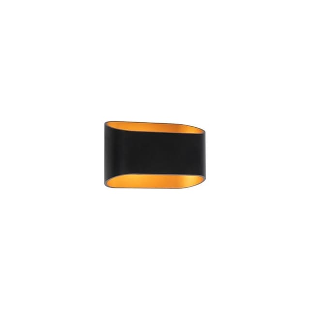 Design Wandleuchte schwarz mit Gold - Alone r.
