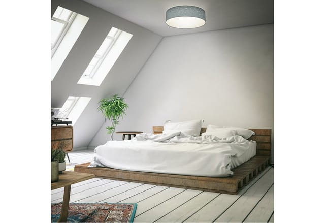 Sternenhimmel, Stoffschirm, E27, grau