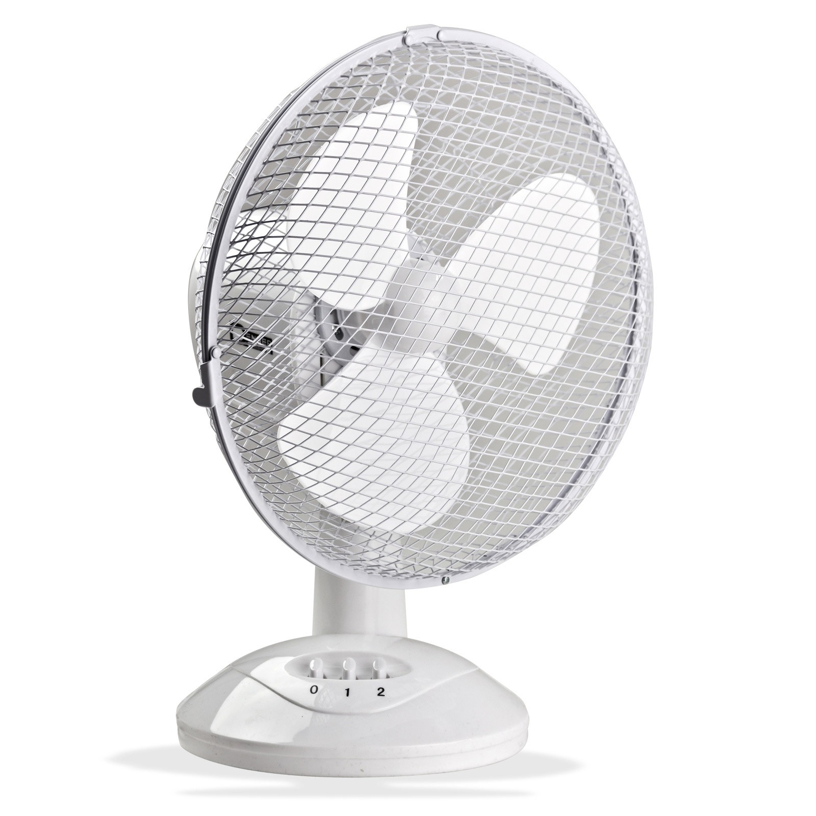 Ventilator Tischventilator Standventilator Ø 27 Cm Oszillation Weiß 2 Stufen