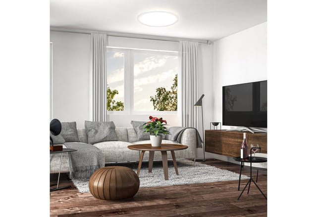 B.k.licht - led Panel Ø42 cm - 22W, 3000lm, dimmbar, flach, backlight, neutralweiß, weiß