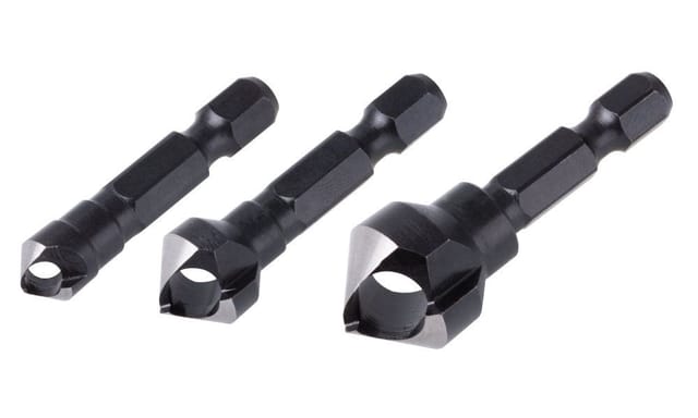 Wolfcraft Querlochsenker-Set WS Sechskant-Schaft 3-teilig Ø 8, 12, 16 mm Senker