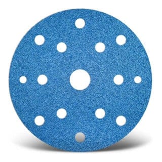 Blue Klett-Schleifscheiben, 150 mm, 15-Loch, f. Exzenterschleifer, Zirkonkorund (25 Stk.) K60 - Menzer