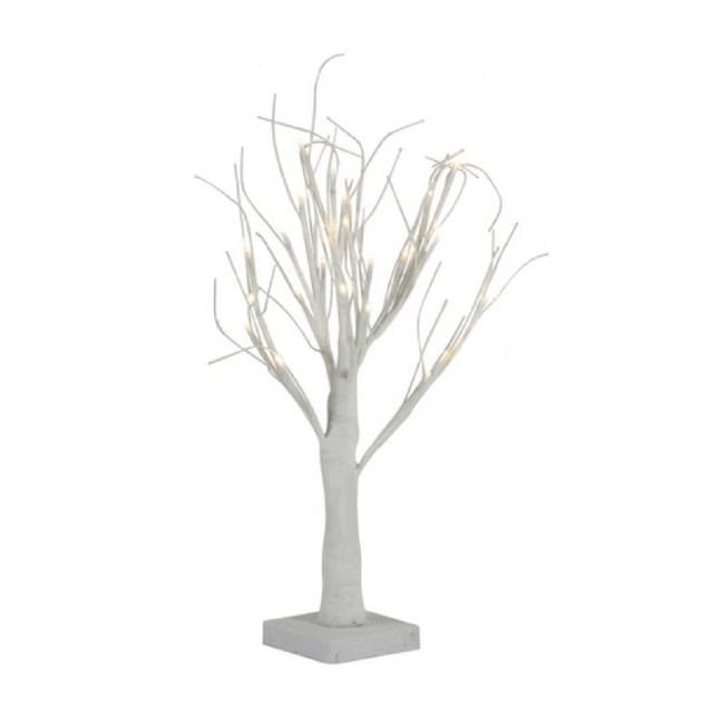 Trade Shop Traesio - Trade Shop - Deko-Lichterbaum 45 cm für drinnen, 24 led, umweltfreundlich, Batteriebetrieb, Weiß -
