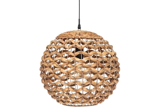Hängeleuchte sand mit Lampenschirm aus Hyazinth, ø 38 cm