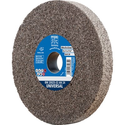 Pferd - Schleifbockscheibe ø 200x25 mm Bohrung-Ø 32 mm A24 für universelle Schleifaufgaben