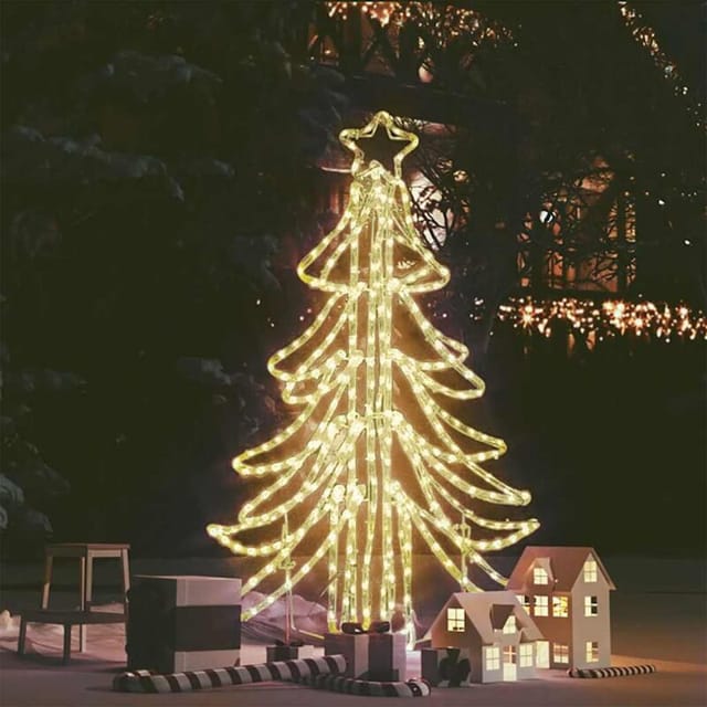 vidaXL LED-Weihnachtsbaum Klappbar Warmweiß 87x87x93 cm