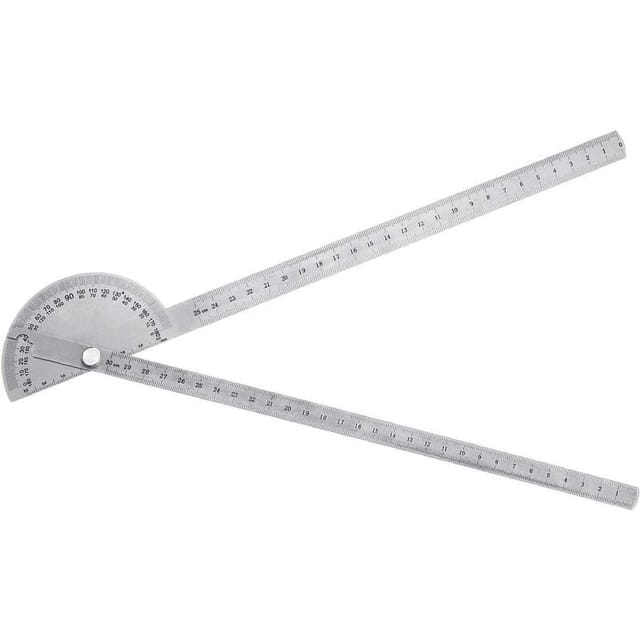 Rundkopf-Winkelmesser, Edelstahl-Winkelmesser, Rundkopf-Arm-Messlineal-Werkzeug, für Ingenieur, Winkelmaß, Studentenzeichnung