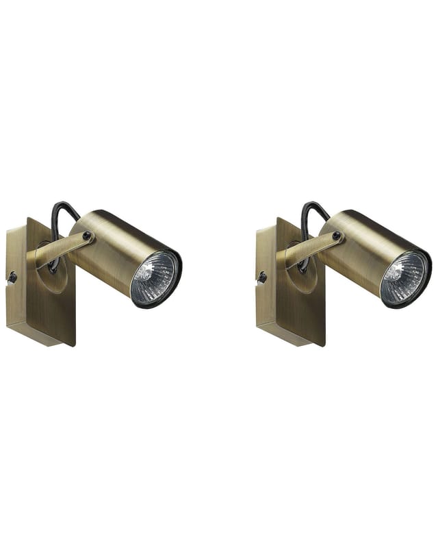 Wandstrahler 2er Set Messing Metall 1-flammig Wandspot Rund Trommelform Schwenkbar Industrial Wohnzimmer Schlafzimmer Esszimmer Flur