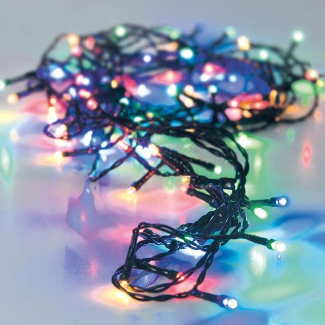 Multifunktionale batteriebetriebene Girlande, 48 LEDs, schwarzes Kabel, mehrfarbiges Licht, 4 m