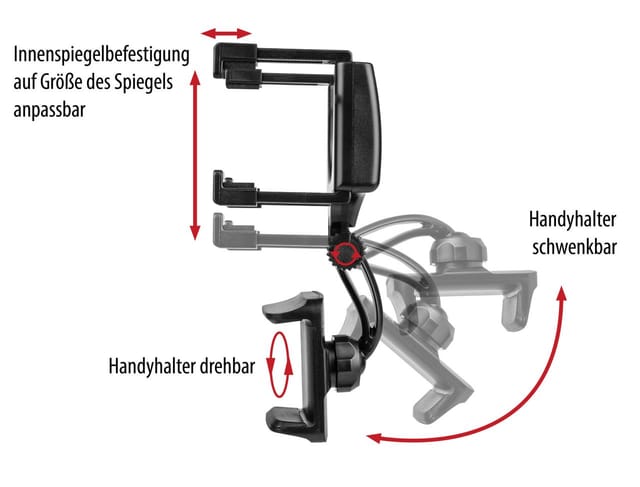 KFZ-Smartphonehalterung für den Innenspiegel Handyhalterung - Eufab
