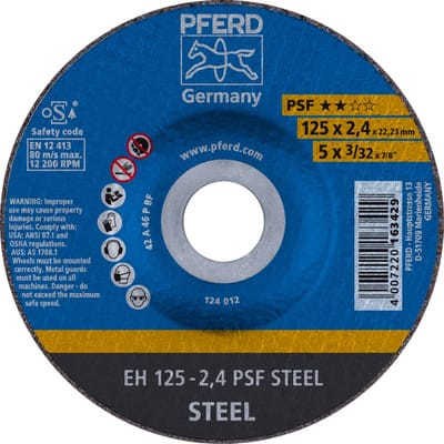 Trennscheibe gekröpft A46PPS 125x2,4mm Pferd