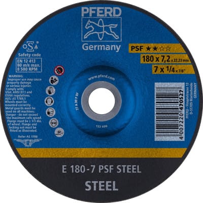 Schruppscheibe gekröpft A30PPS 178x7mm Pferd