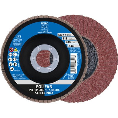 Fächerschleifscheibe a 80SG gerade 115mm K80 Pferd