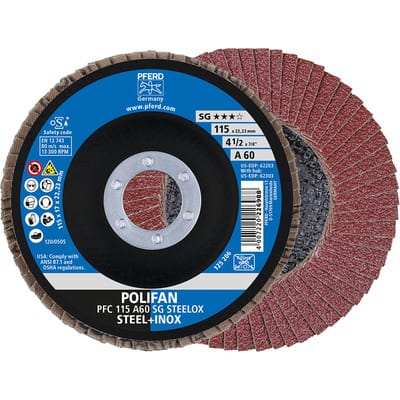 Fächerschleifscheibe a 60SG gewölbt 115mm K60 Pferd