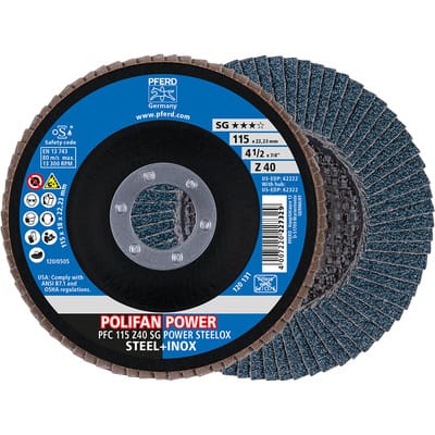 Fächerschleifscheibe z 40SGP power 115mm K40 Pferd
