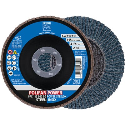 Fächerschleifscheibe z 60SGP power 115mm K60 Pferd