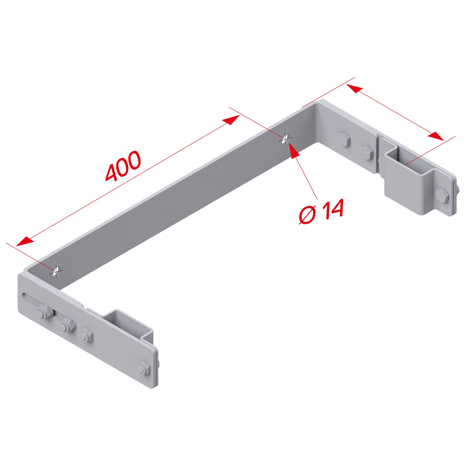 Hymer Wandhalter U-form Stahl Verzinkt Verstellbar 0,22-0,29m