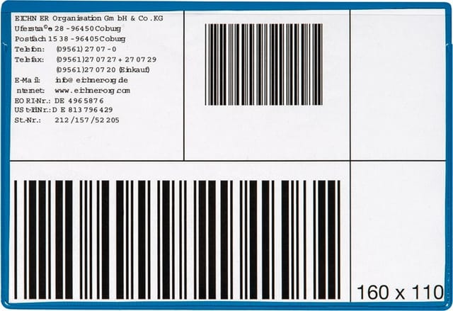 FP - eichner 9218-04190 Etikettentasche B160xH110mm magnetisch