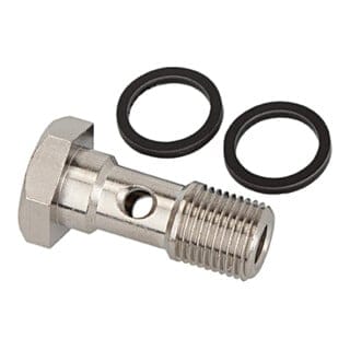 Hohlschraube, einfach, g 1/8, Messing vernickelt - Riegler