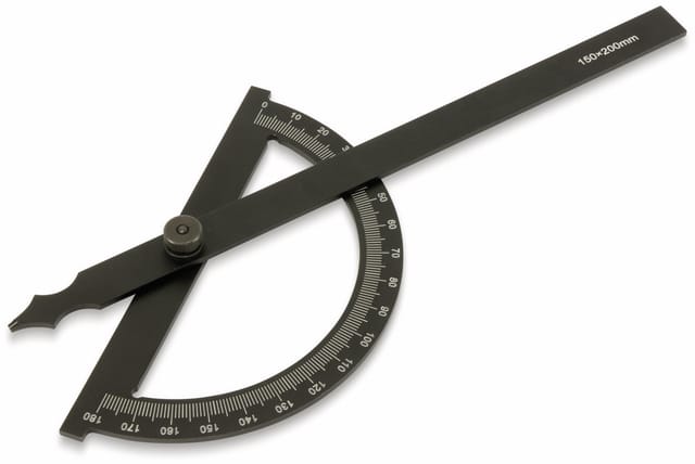 Halbkreis-Winkelmesser HWM-200, 180°, 150x200 mm - Daytools