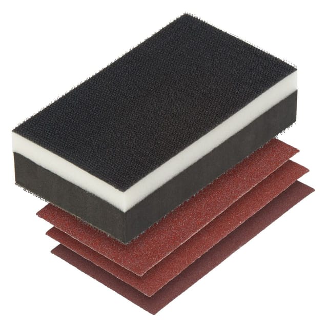 Wolfcraft Klettschleifschwamm Set hart und weich Klettschleifschwamm