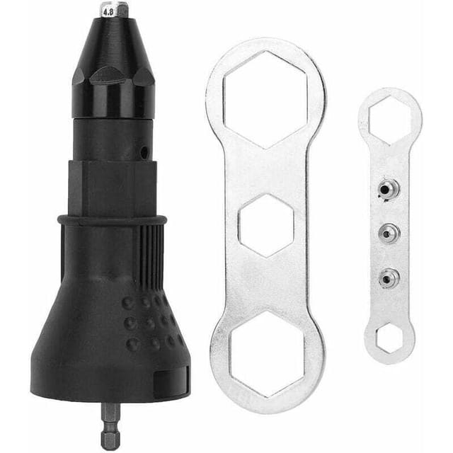 Elektrische Nietpistole, Professioneller Nietpistolen-adapter Für Akku-bohrmaschinen, Nietpistolen-muttern-set Für Nieten (schwarz)