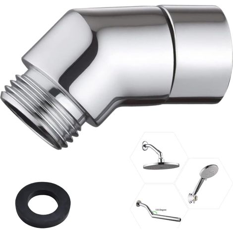 Bravix 135 Grad 1/2" Winkel-handbrauseadapter, Kupfer-winkel-brauseschlauch Mit Dichtungsring (silber)