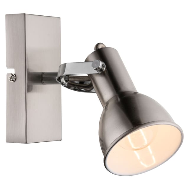 Wand Leuchte Lampe Spot Beweglich Beleuchtung Metall Nickel Matt Schlaf Zimmer