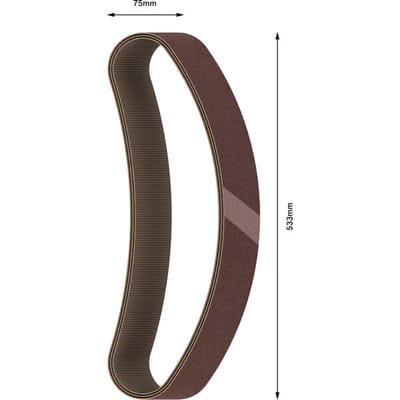 Accessories 2608607261 Schleifband Körnung (num) 180 (l x b) 533 mm x 75 mm 10 St. - Bosch