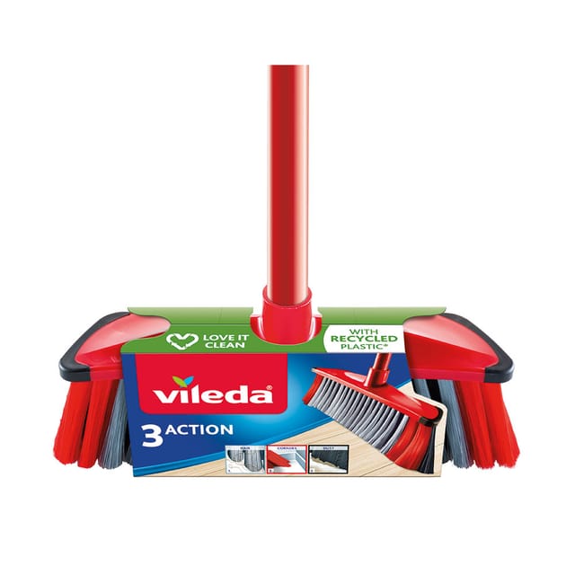 3-in-1 Anti-Schock-Set, Mehrzweckbesen mit Stiel Vileda 77639
