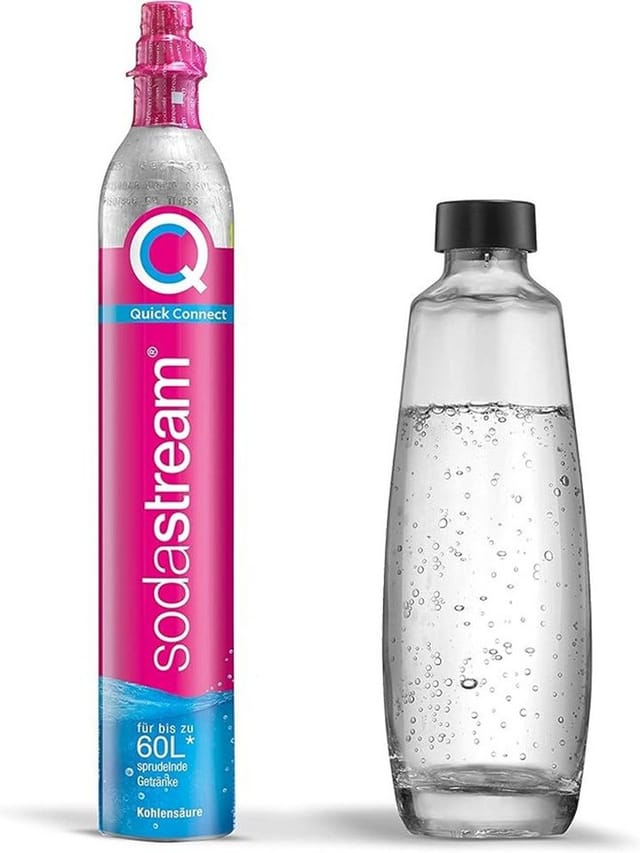 Sodastream - Quick Connect Reservezylinder inkl. 1 l Glasflasche Trinkwassersprudler