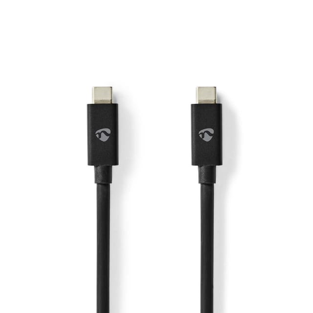 Usb-kabel Usb 4.0 Gen 2x2 Usb-c™-stecker Usb-c™-stecker 240 W 8k@60hz 20 Gbit/s Vernickelt 2,00 M Rund Pvc Schwarz Etikett
