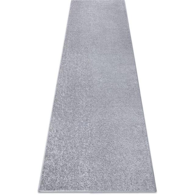 Rugsx - Läufer santa fe silber 92 eben, glatt, einfarbig grey 120x400 cm