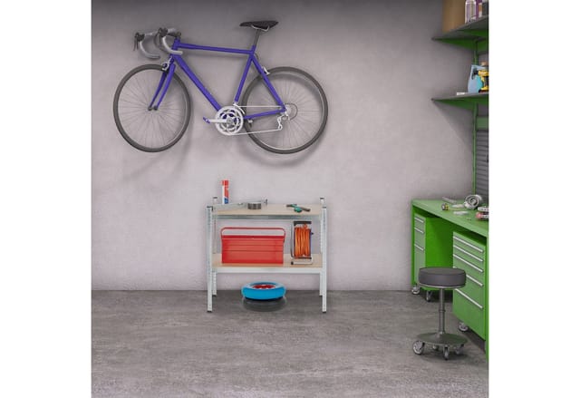 Schwerlastregal, 5 Ebenen, hbt 180x100x50 cm, 1250 kg Tragkraft, Lagerregal für Keller, Garage, Metall, silber - Relaxdays