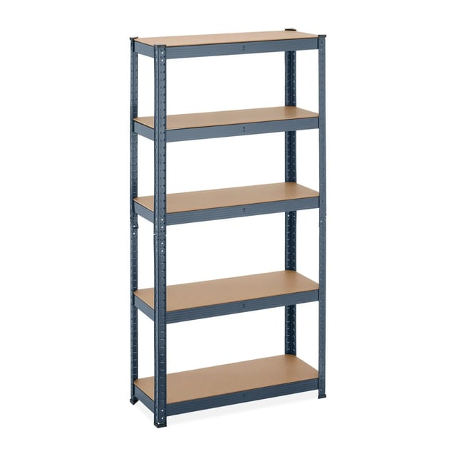Relaxdays Schwerlastregal, 5 Ebenen, HBT 150x75x30 cm, 875 kg Tragkraft, Lagerregal, Keller & Garage, Metall, anthrazit