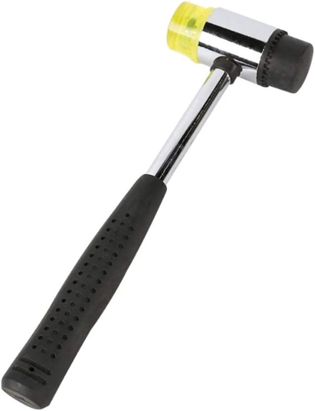 Ersandy - Gummihammer, Doppelkopf-Montagehammer, doppelseitiger Hammer, Durchmesser 35 mm, Aluminiumhammer, Werkzeuge, Reparatursatz (schwarz) x 1,