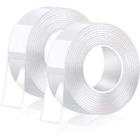 Ersandy - 6M extra starkes doppelseitiges Klebeband, transparentes, waschbares Nano-Klebeband, multifunktionales, wiederverwendbares, entfernbares,