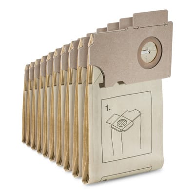 KÄRCHER 10 x Papierfiltertüten für Teppichbürstsauger CV 36 CW 50 ,100 6.906-097