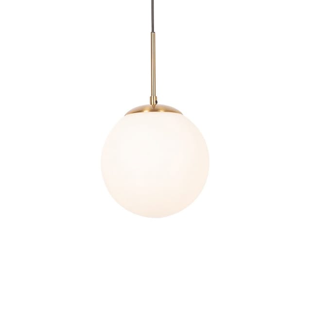 Art-Deco-Hängelampe Gold mit Opalglas - Flore