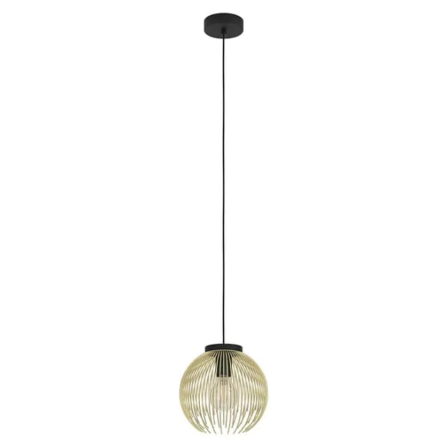 Eglo - Pendelleuchte Venezuela gold-schwarz ø 23,5 cm E27, max. 40 w Deckenlampen & Kronleuchter