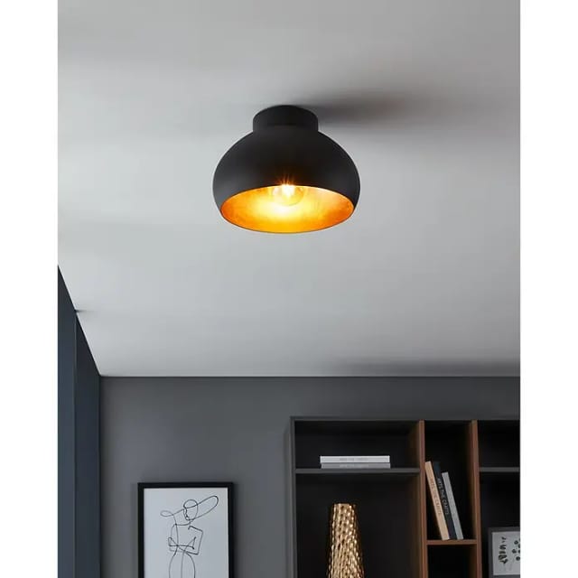 Eglo - Deckenleuchte mogano2 e27 1x40w schwarz gold-900554