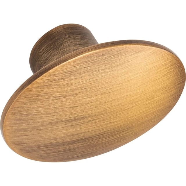 Furnipart - Möbelknopf Dome 50x36mm - Möbelknauf oval - ideal als Schubladenknopf, Zinkdruckguss Messing gebürstet