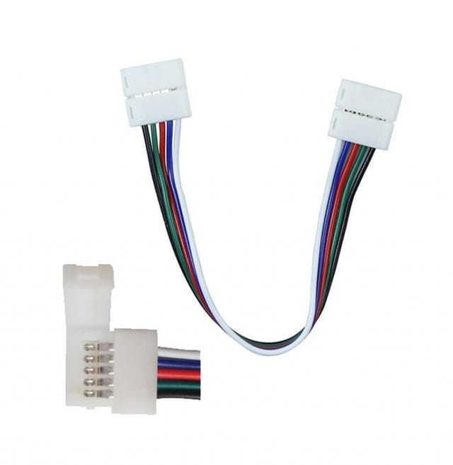 V-tac - Flexibler Anschluss für SMD5050 rgb+w Multicolor LED-Streifen mit 2 5-poligen Clips