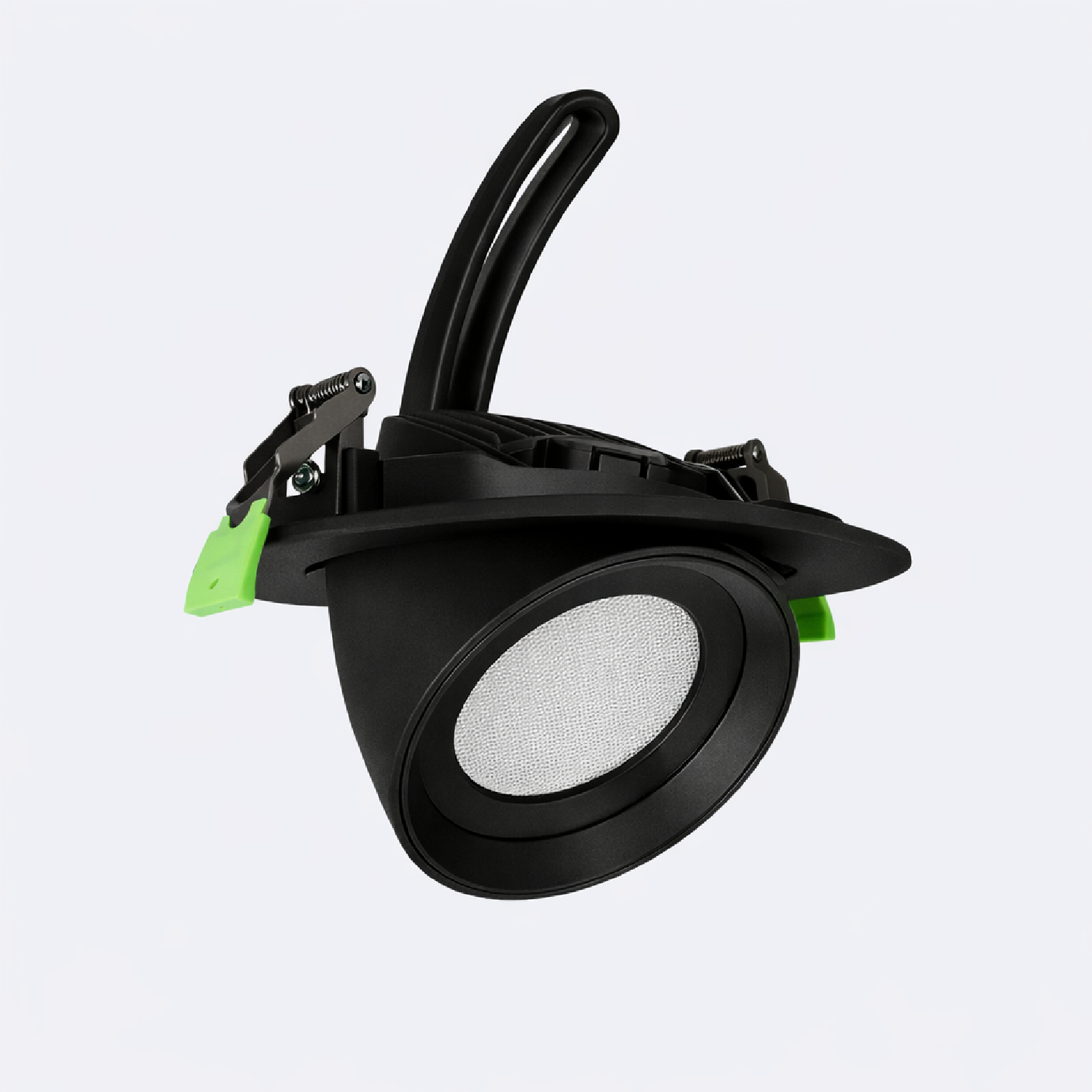 Led Downlight Rund Schwenkbar Chip 120 Lm/w Ausschnitt Ø 160 Mm Schwarz 2700k Warmweiß 38 W