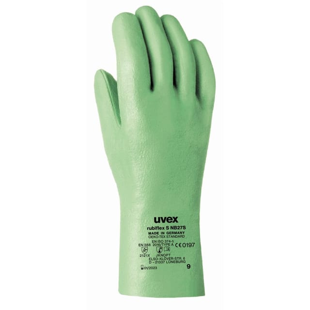 UVEX Chem.-Handschuh rubiflex S NB27S Gr. 9 Nitril grün, 8964.6