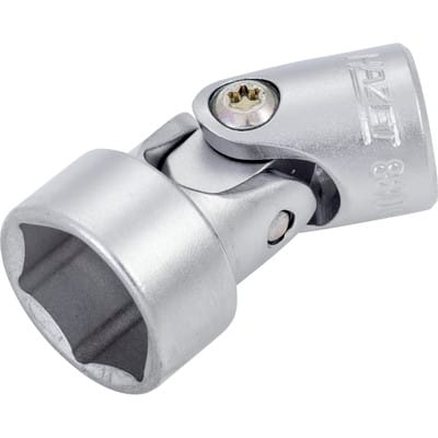 Gelenk Steckschlüsseleinsatz, Sechskant, Vierkant hohl 10 mm (3/8), Außen-Sechskant-Tractionsprofil, 18 mm - Hazet