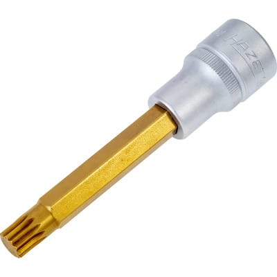 Schraubendreher-Steckschlüsseleinsatz 990LG-10 ∙ 1/2 Zoll (12,5 mm) Vierkant hohl ∙ Innen Vielzahn Profil xzn ∙ sw M10
