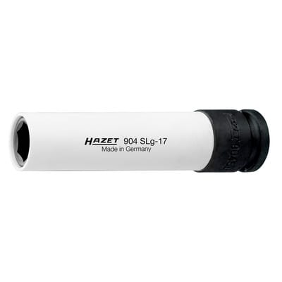 Schlag-, Maschinenschrauber Steckschlüsseleinsatz, extralang 904SLG-17, 1/2 (12,5 mm) Vierkant hohl, Außen Sechskant-Tractionsprofil, sw 17 mm - Hazet
