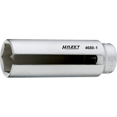 Lambda-Sonden Einsatz, Vierkant hohl 12,5 mm (1/2), Außen-Sechskant Profil, 22 mm, ø 30.4 mm, ø 30.4 mm - Hazet
